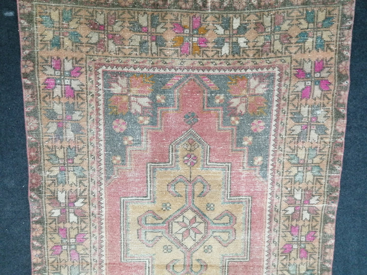 Rust Turkish Runner Rug 4' x 8' 7" Hand-Knotted border