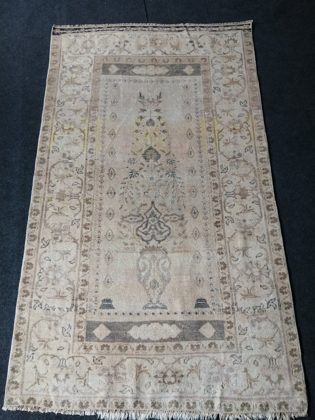 Rust Turkish Runner Rug 3' 6" x 6' Hand-Knotted field