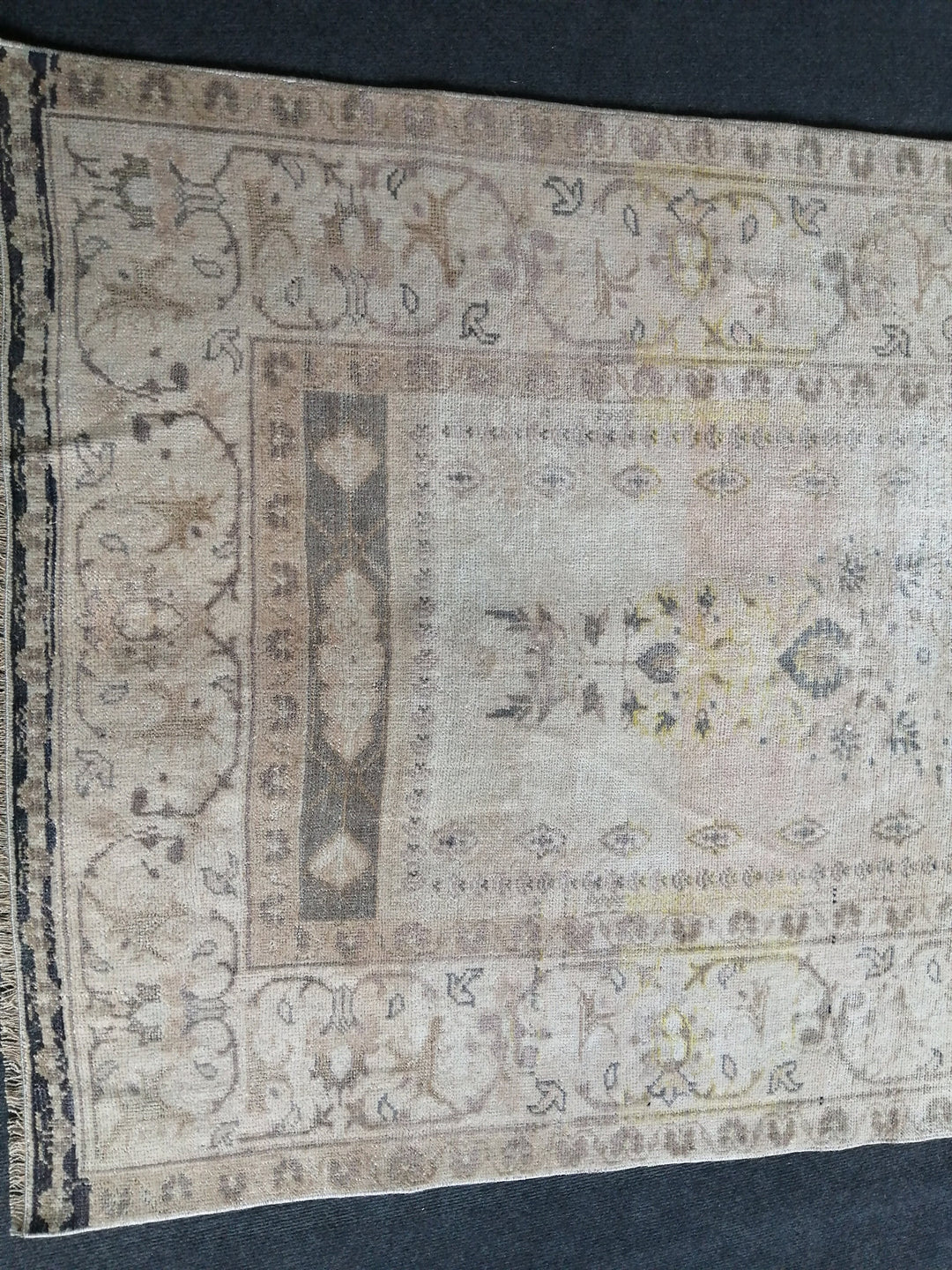 Rust Turkish Runner Rug 3' 6" x 6' Hand-Knotted close-up
