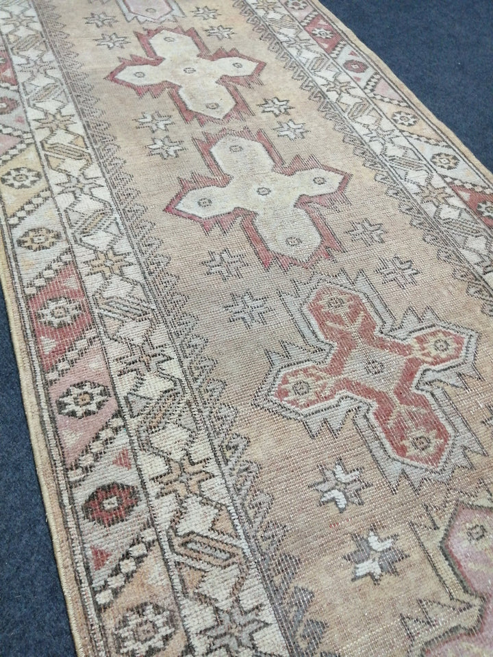 Beige Turkish Runner Rug 3' x 10' Hand-Knotted view 9
