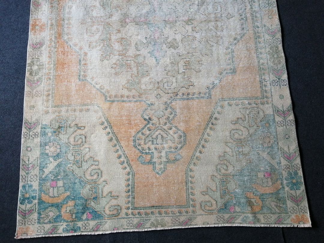 Rust Turkish Runner Rug 4' x 6' 11" Hand-Knotted field