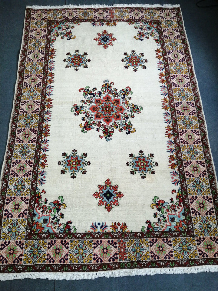 Beige Turkish Runner Rug 6' 6" x 9' 10" Hand-Knotted view