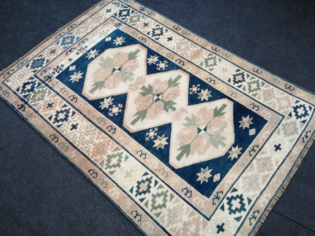 Blue Turkish Oushak Rug Hand-Knotted | No. WR94466
