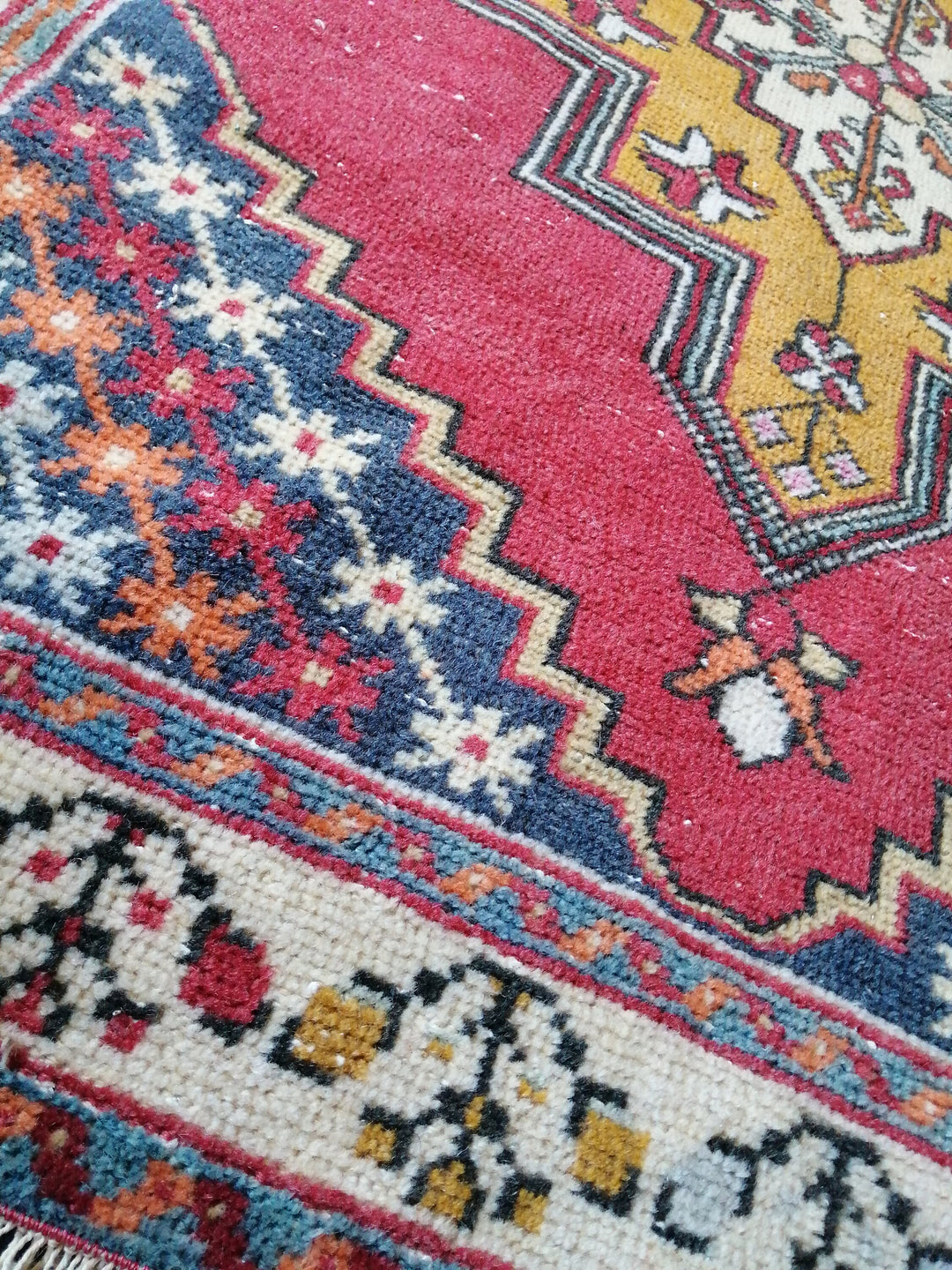 Rust Turkish Oushak Runner Hand-Knotted reverse