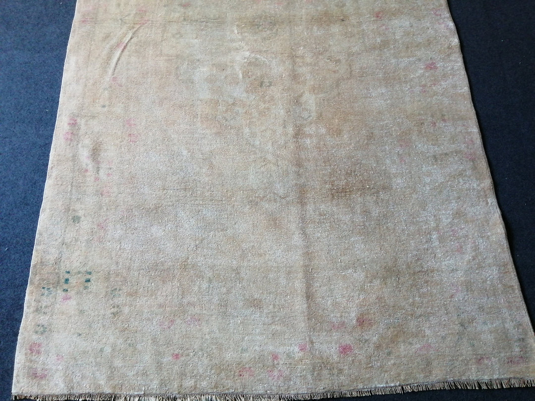 Rust Turkish Runner Rug 4' 4" x 7' 6" Hand-Knotted texture