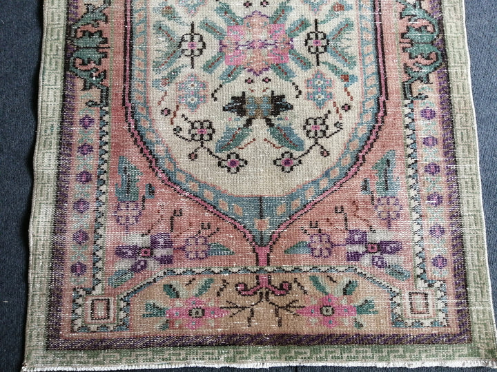 Beige Turkish Runner Rug 3' x 4' 6" Hand-Knotted view