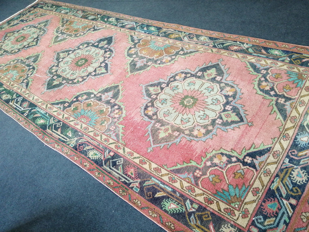 Beige Turkish Runner Rug 4' 8" x 11' 7" Hand-Knotted view