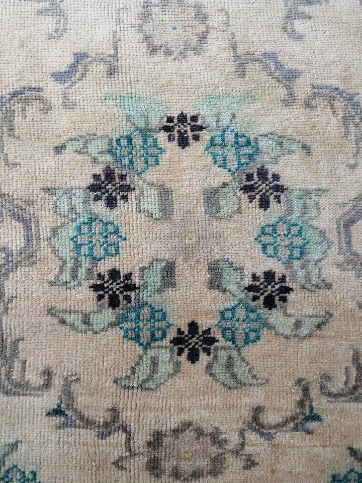 Blue Turkish Runner Rug 4' 7" x 12' 2" Hand-Knotted | No. WR50556
