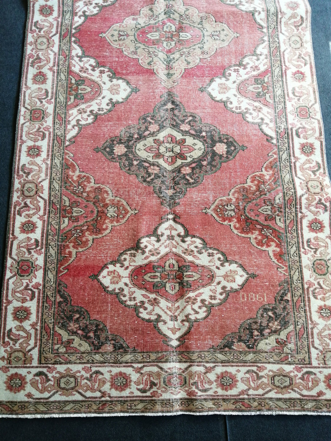 Beige Turkish Runner Rug 4' 10" x 11' 11" Hand-Knotted view