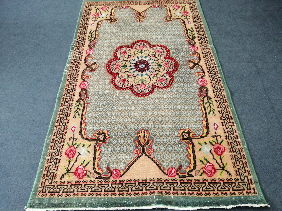 Turkish Oushak Rug 2'7" x 9'10" Hand-Knotted