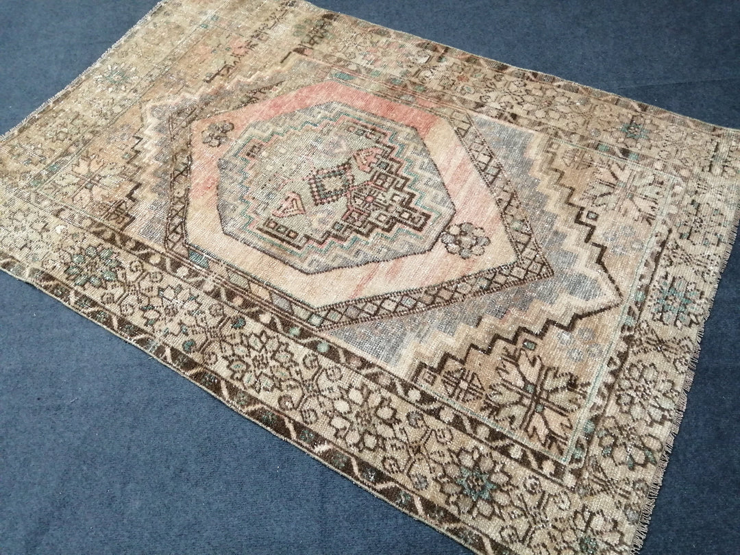 Turkish Oushak Rug Muted Runner Rug Hand-Knotted