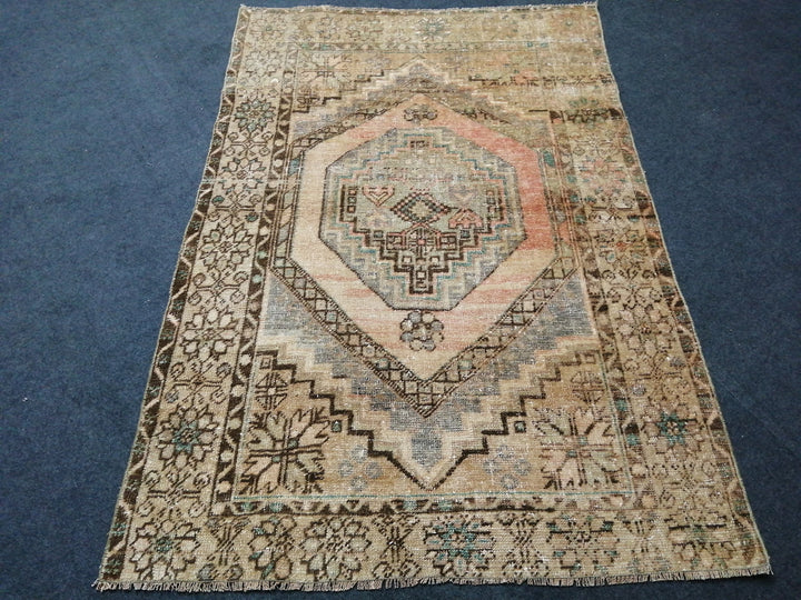 Turkish Oushak Rug Muted Runner Rug Hand-Knotted field