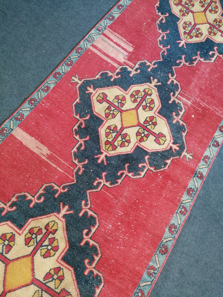 Beige Turkish Runner Rug 3' 7" x 10' 7" Hand-Knotted view