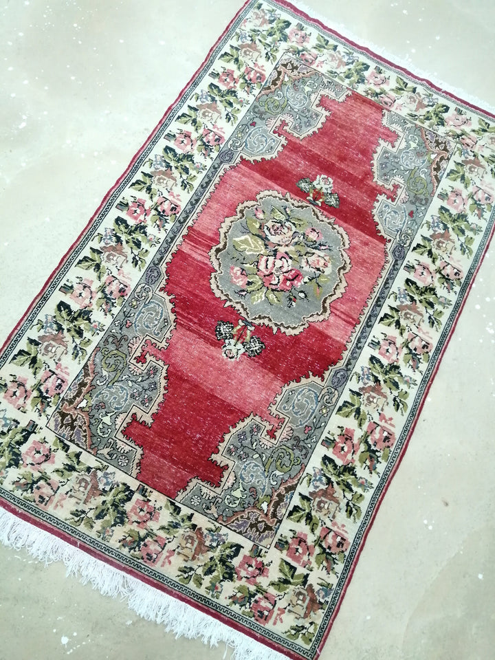 Beige Turkish Runner Rug 4' 7" x 7' 7" Hand-Knotted view
