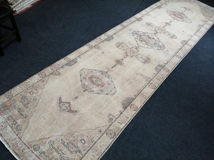 Blue Turkish Runner Rug 3' 2" x 12' Hand-Knotted | No. WR48945