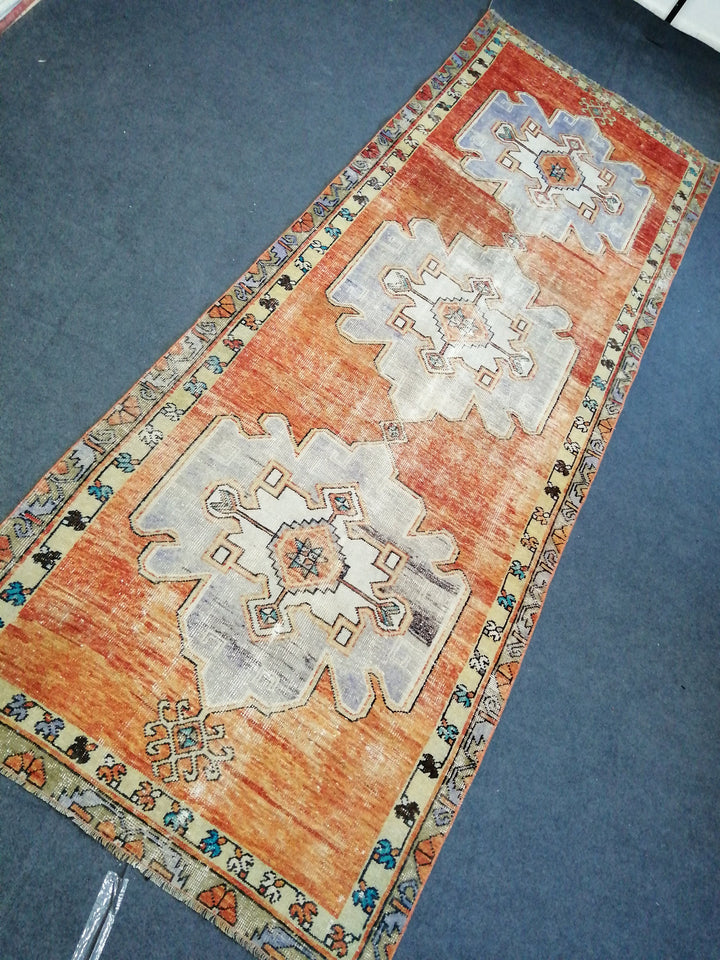 Beige Turkish Runner Rug 4' x 11' Hand-Knotted view