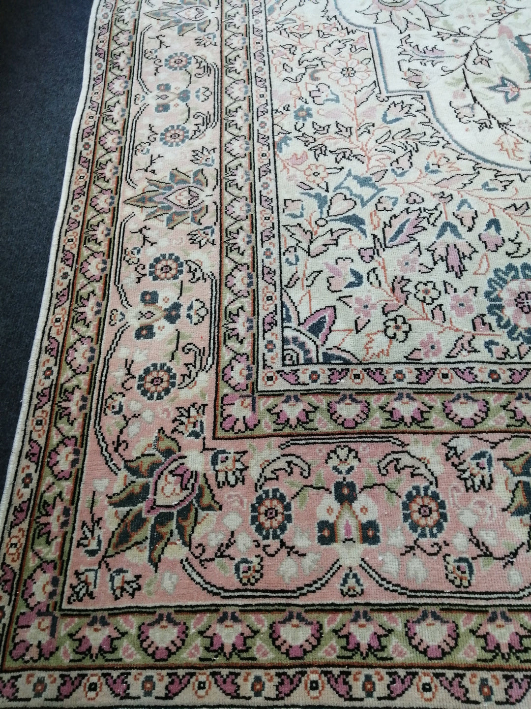 Beige Turkish Runner Rug 6' 8" x 10' 8" Hand-Knotted view 9