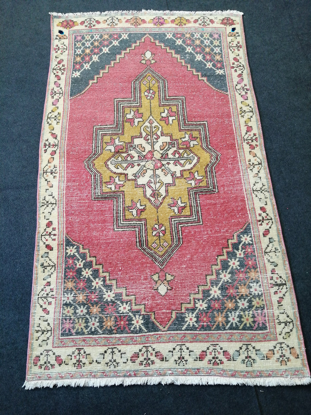 Blue Turkish Runner Rug 3' 6" x 6' Hand-Knotted | No. WR42858