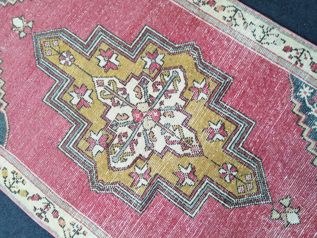 Blue Turkish Runner Rug 3' 6" x 6' Hand-Knotted | No. WR42858