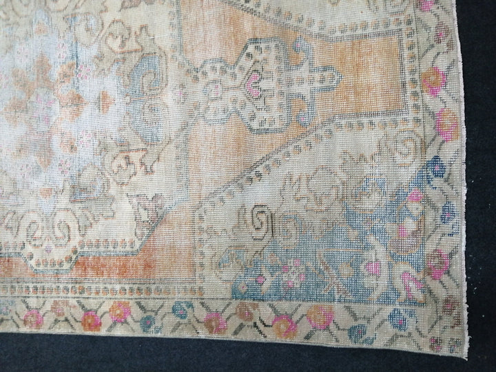 Rust Turkish Runner Rug 4' x 7' Hand-Knotted field