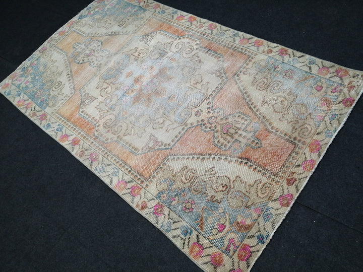 Rust Turkish Runner Rug 4' x 7' Hand-Knotted
