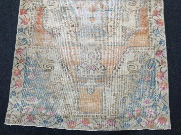 Rust Turkish Runner Rug 4' x 7' Hand-Knotted pattern