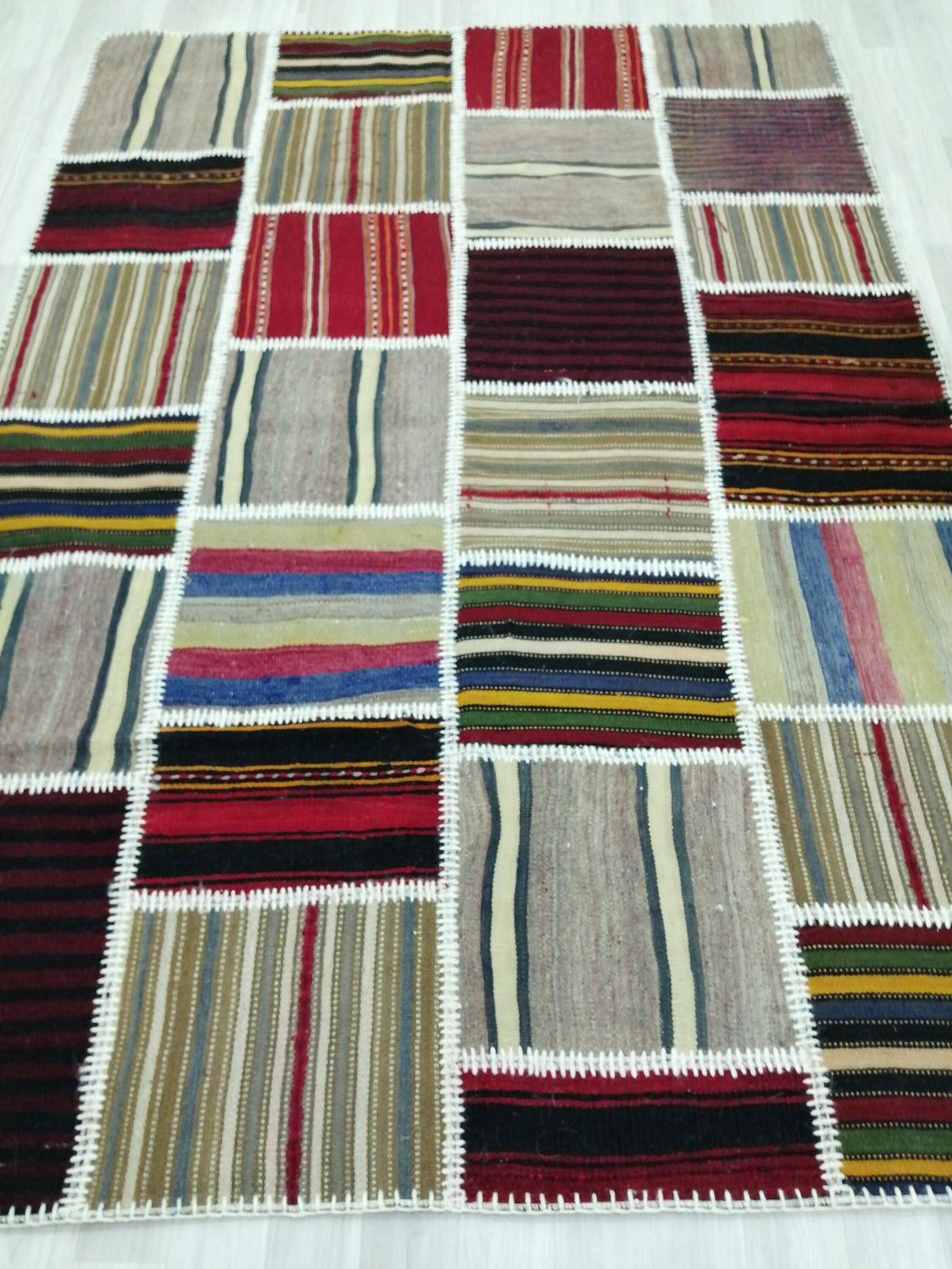 Rust Turkish Runner Rug 5' 1" x 7' 4" Hand-Knotted pattern