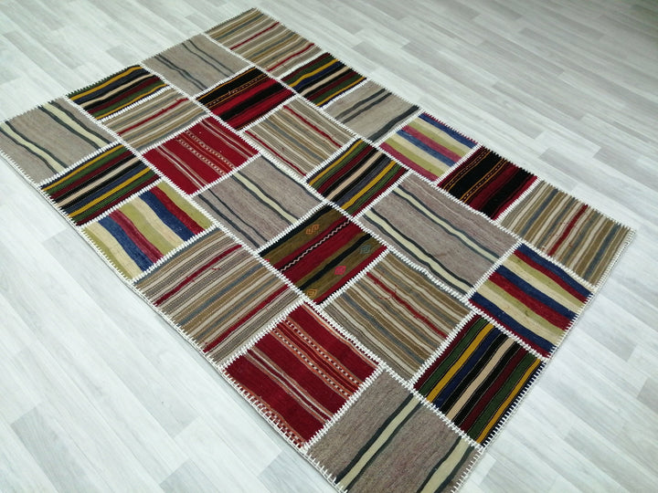 Rust Turkish Runner Rug 5' 1" x 7' 5" Hand-Knotted texture