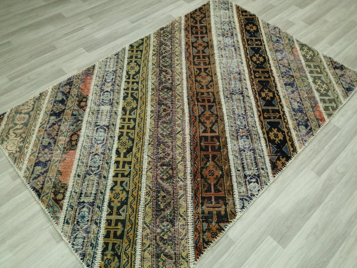 Rust Turkish Runner Rug 5' 3" x 7' 10" Hand-Knotted reverse