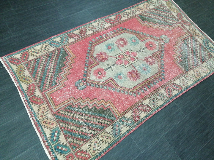 Rust Turkish Runner Rug 3' 7" x 6' 4" Hand-Knotted texture