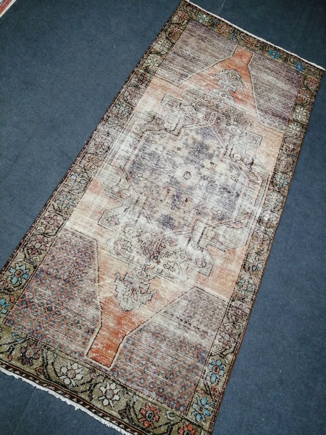 Beige Turkish Runner Rug 4' 4" x 9' Hand-Knotted view