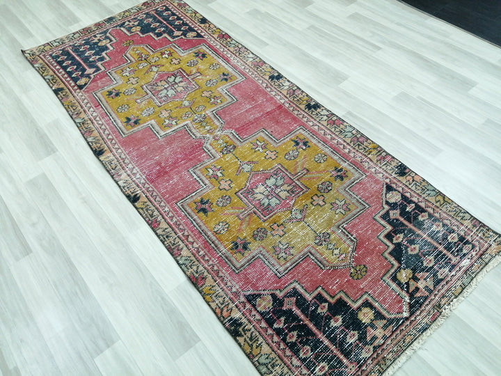 Rust Turkish Runner Rug 3' 4" x 8' 2" Hand-Knotted