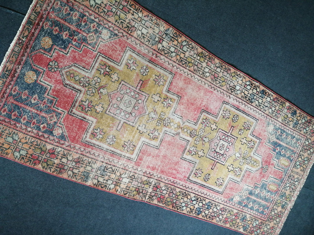 Rust Turkish Runner Rug 4' x 8' 10" Hand-Knotted close-up