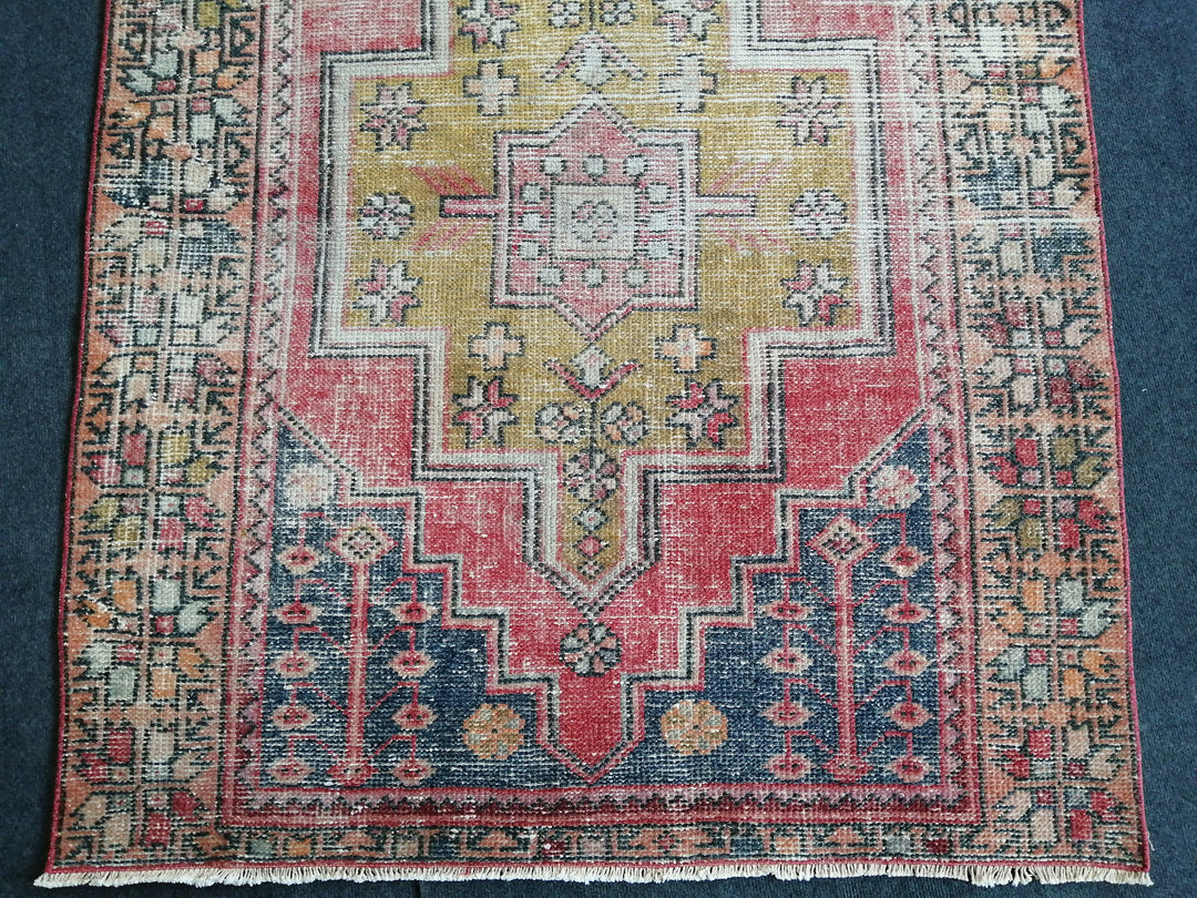 Rust Turkish Runner Rug 4' x 8' 10" Hand-Knotted pattern