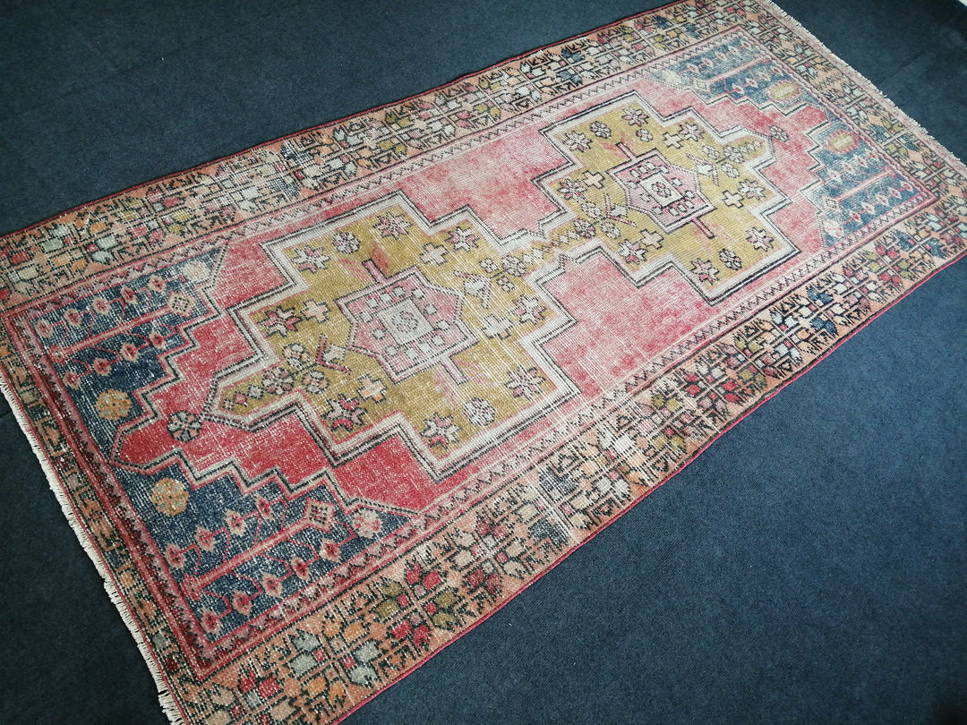 Rust Turkish Runner Rug 4' x 8' 10" Hand-Knotted