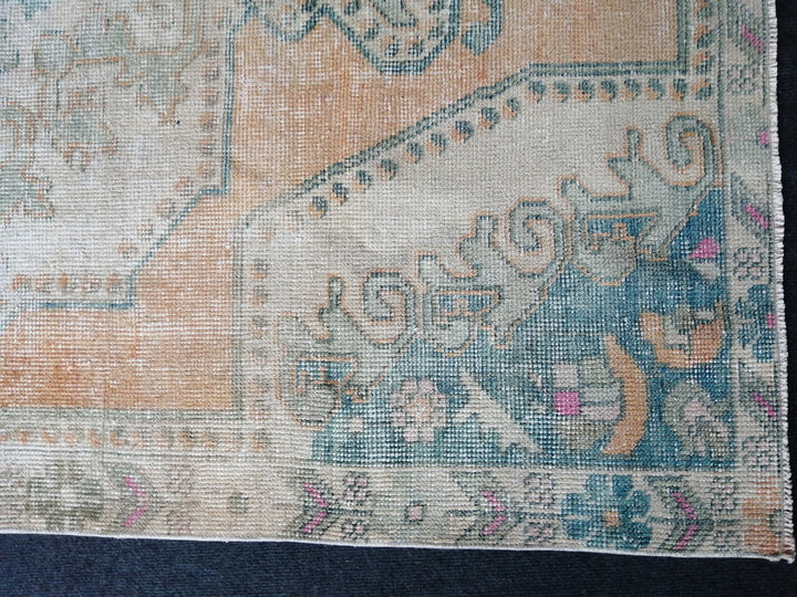 Rust Turkish Runner Rug 4' x 6' 11" Hand-Knotted reverse