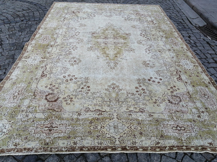 Green Turkish Runner Rug 8' 5" x 12' 4" Hand-Knotted | No. WR32914