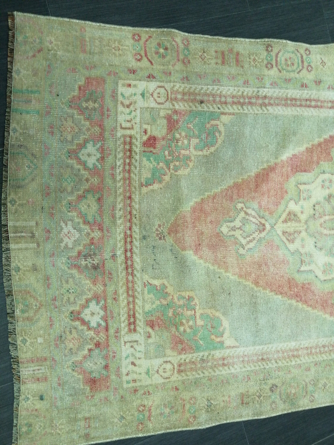 Beige Turkish Runner Rug 3' 3" x 6' 8" Hand-Knotted pattern