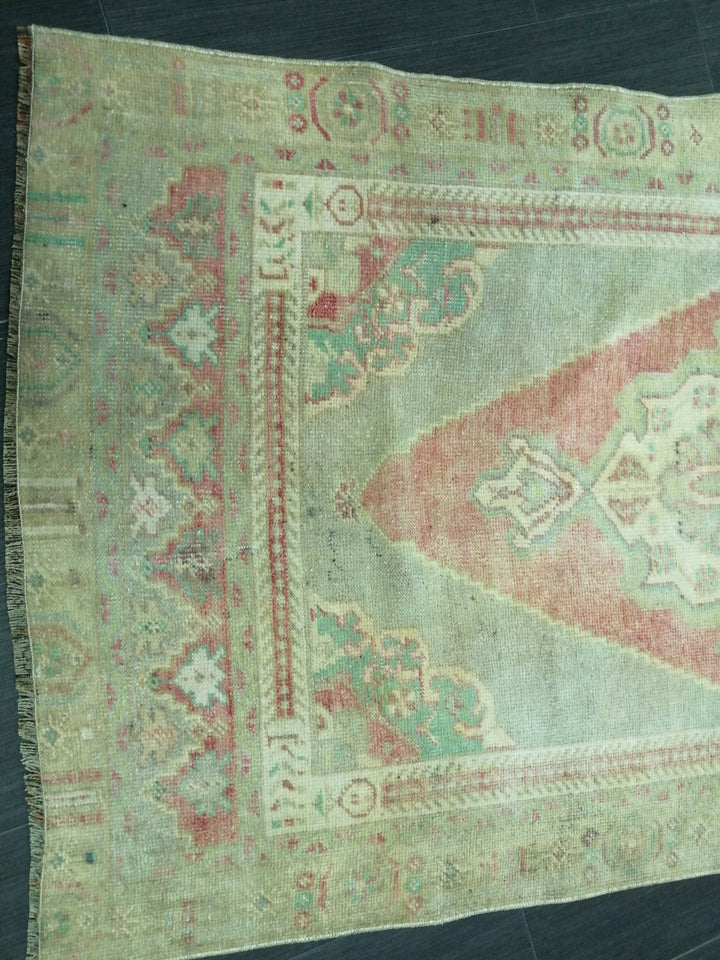 Beige Turkish Runner Rug 3' 3" x 6' 8" Hand-Knotted pattern
