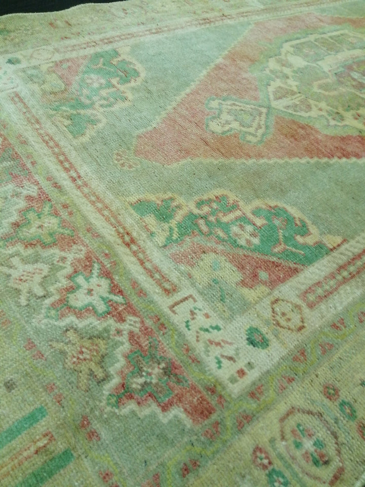 Beige Turkish Runner Rug 3' 3" x 6' 8" Hand-Knotted texture