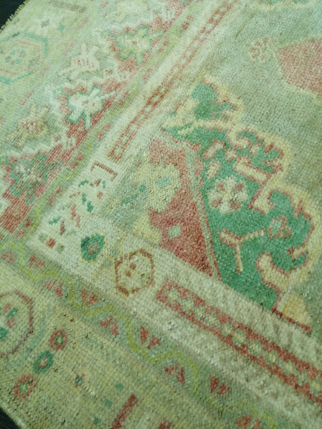Beige Turkish Runner Rug 3' 3" x 6' 8" Hand-Knotted reverse