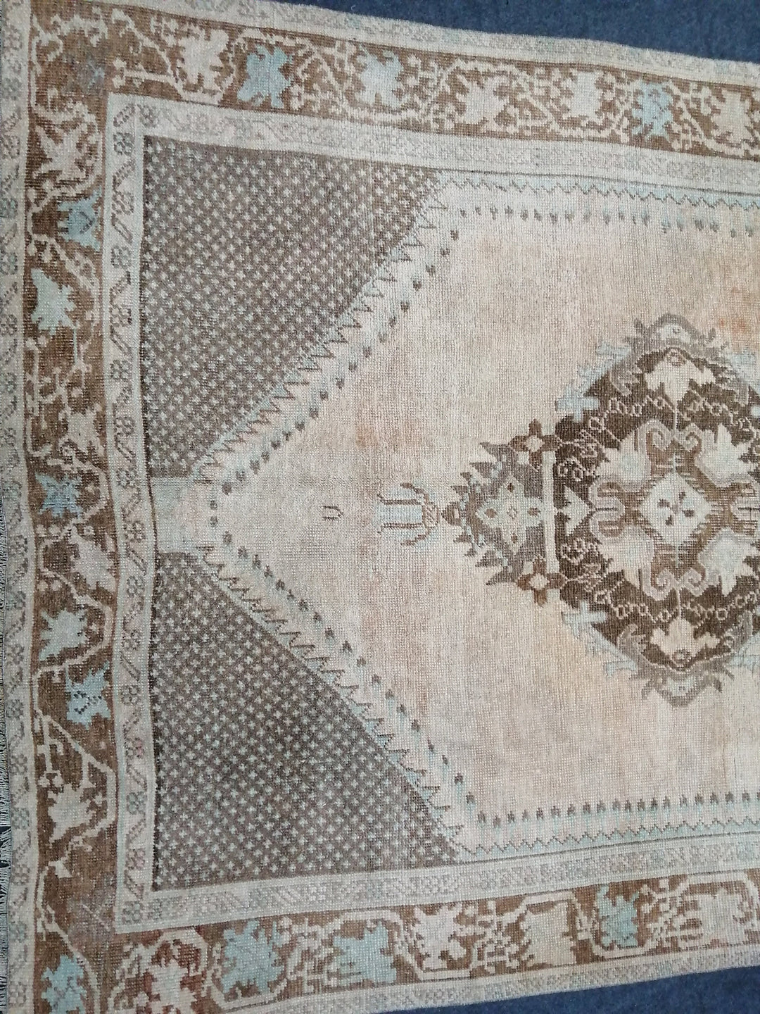 Beige Turkish Runner Rug 4' 1" x 12' 2" Hand-Knotted view