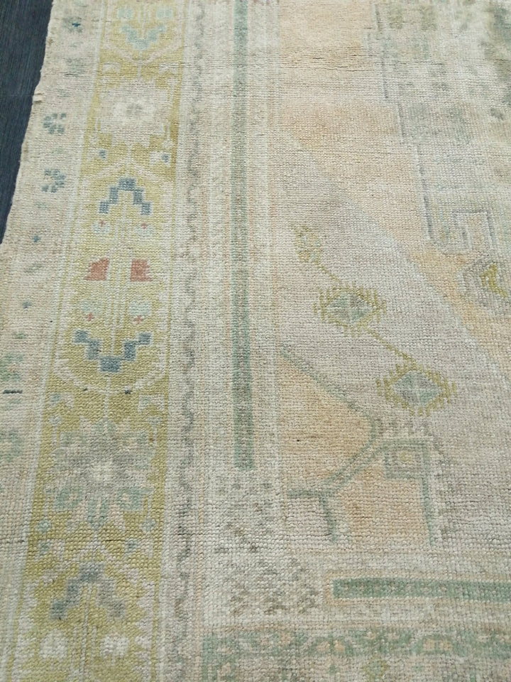 Beige Turkish Runner Rug 4' 1" x 6' 9" Hand-Knotted view 9