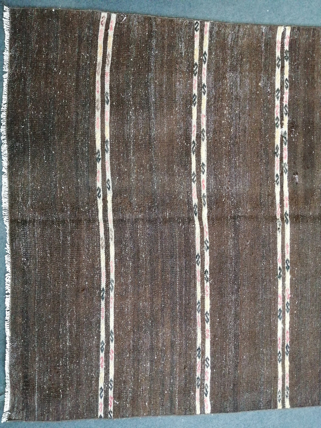 Beige Turkish Runner Rug 4' 11" x 12' 7" Hand-Knotted pattern