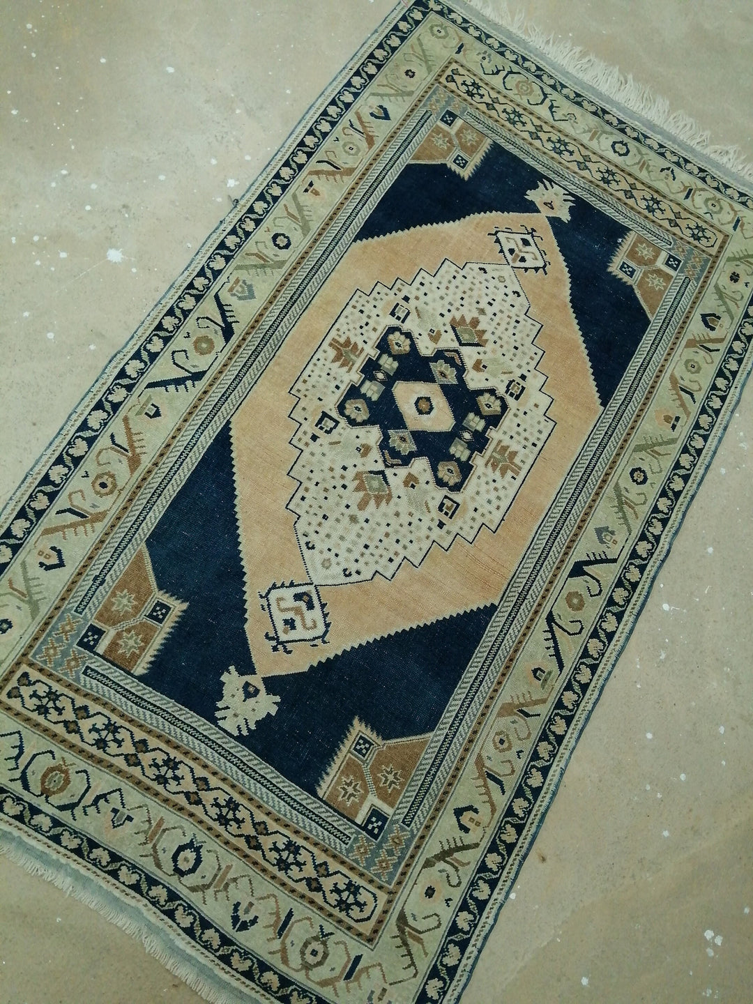 Blue Turkish Runner Rug 4' 5" x 9' 10" Hand-Knotted | No. WR49818