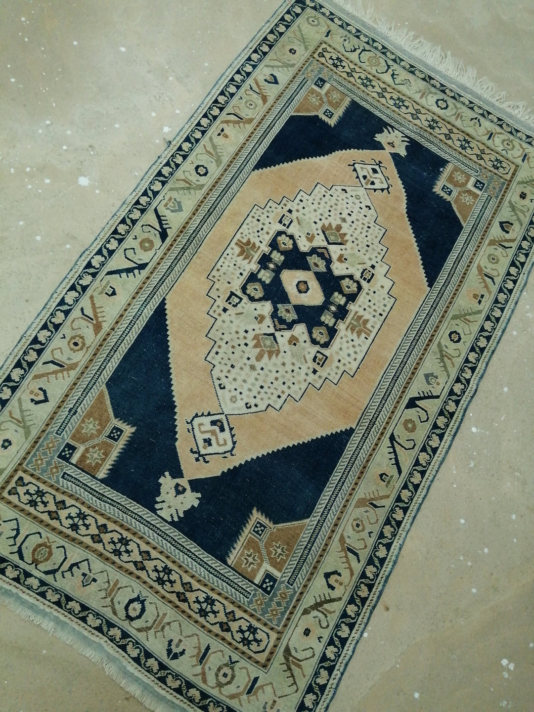 Blue Turkish Runner Rug 4' 5" x 9' 10" Hand-Knotted | No. WR49818