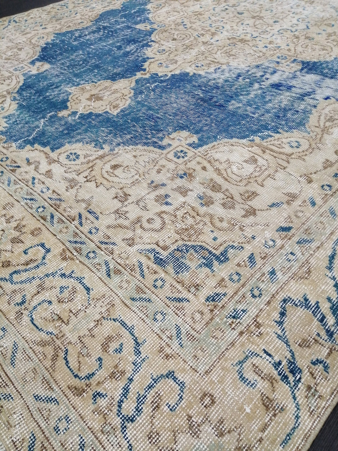 Blue Turkish Runner Rug 6' 3" x 10' 5" Hand-Knotted | No. WR42081