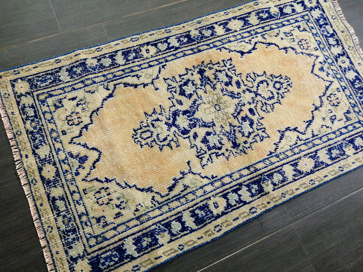 Blue Turkish Runner Rug 2' 7" x 4' 7" Hand-Knotted | No. WR97201