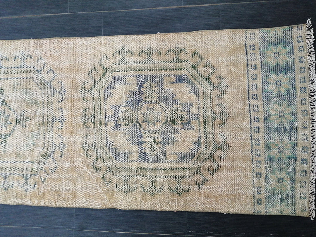 Beige Turkish Runner Rug 2' 6" x 11' Hand-Knotted | No. WR58917