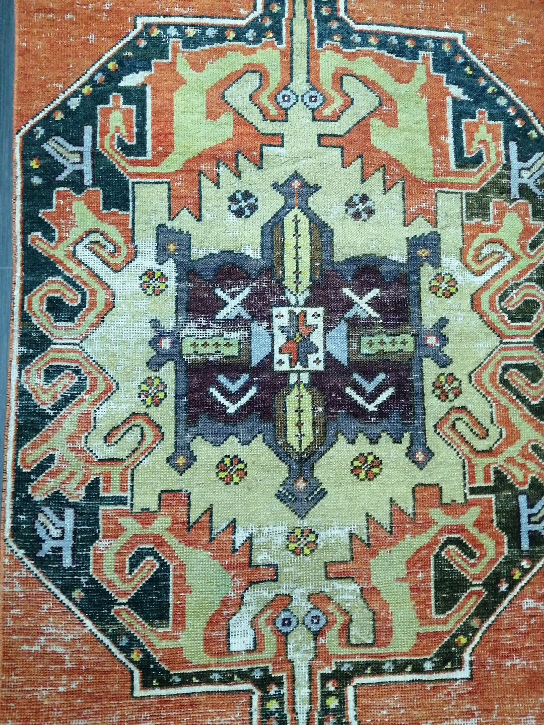 Beige Turkish Distressed Runner Rug 3' x 7' 6" Hand-Knotted | No. WR76307